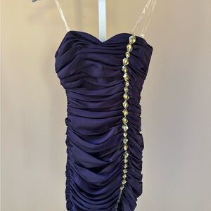 La coquette by Mandalay Chic Purple Mini Dress with Gold Detailing